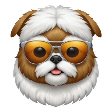 White Brussels griffon with sunglasses sticker