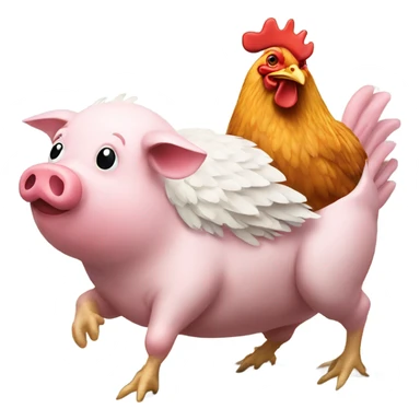 chicken riding a pig sticker