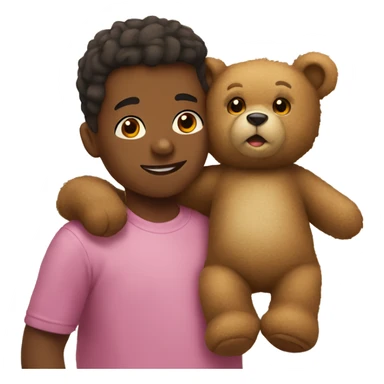 teddy bear with a kid sticker