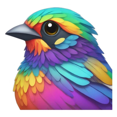 psychedelic colorful sparrow sticker