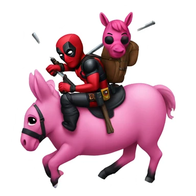 Deadpool riding pink donkey sticker