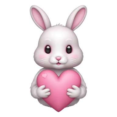Bunny holding a heart sticker