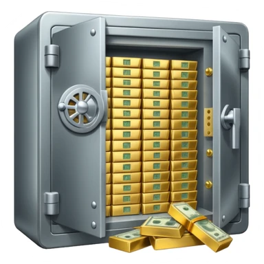 Bank vault full of money  sticker