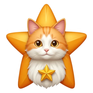 A cat inside of a star ⭐️  sticker