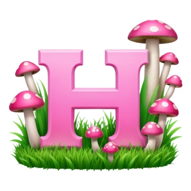 PAYPAL letters, pink and green, with grass growing, mushrooms around sticker