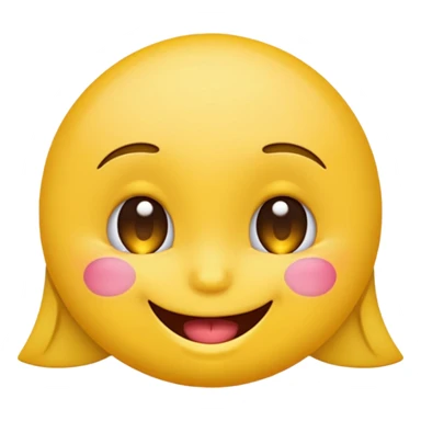 Yellow emoji doing flirty face sticker