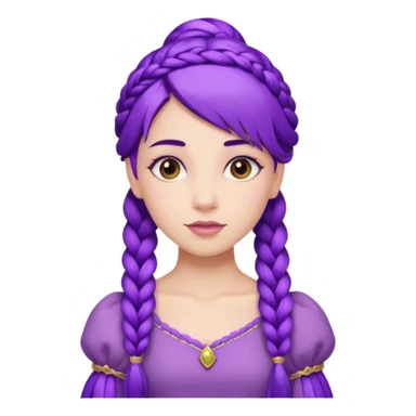 Princesses with Purple Hair with Long Purple Braid sticker