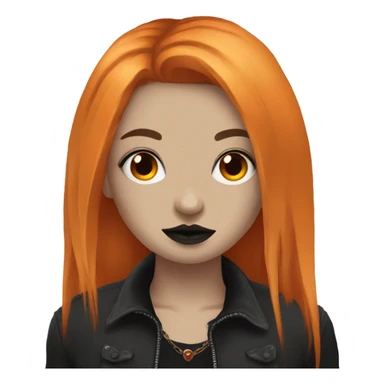 Goth girl with tattoos and long orange hair no face tattoos sticker