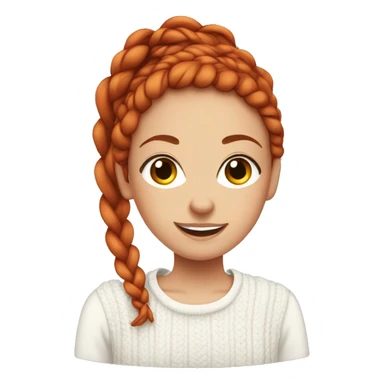 Pretty red haired girl with braids and with white sweater  sticker