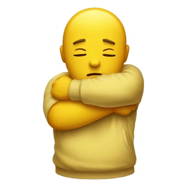 Sad hug yellow face  sticker