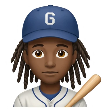 dreadlock baseball player black sticker