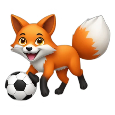 Animal fox run soccer and ball sticker