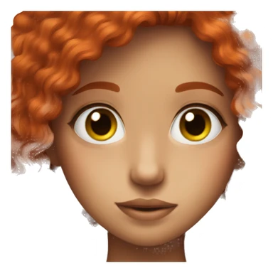 Red hair girl with long eyelashes and freckles  sticker
