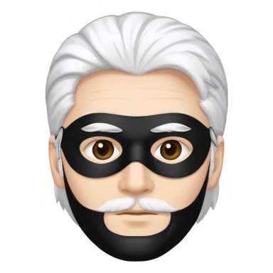 A man with white hair wearing a black mask  sticker