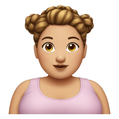 Chubby girl with highlighted brown hair in a high bun with freckles and hazel eyes  sticker