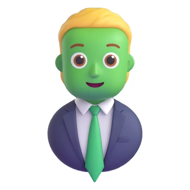 green manager emoji, wearing tie, professional, positive aura sticker