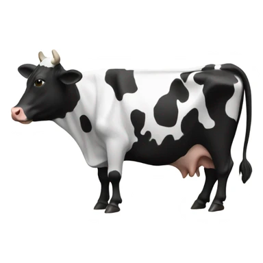 Cow on cow white and black sticker