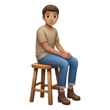 a person sitting on stool with full backward turned

 sticker