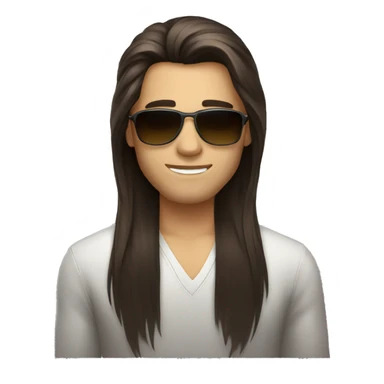 Darkbrown Long dutted hair, male, sunglasses sticker