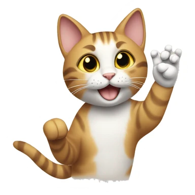 Cat giving high five sticker