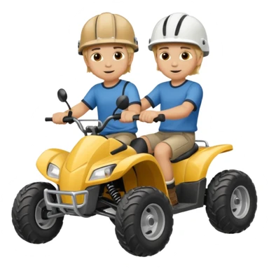 Can you make 2 blonde boys kids riding four wheelers sticker