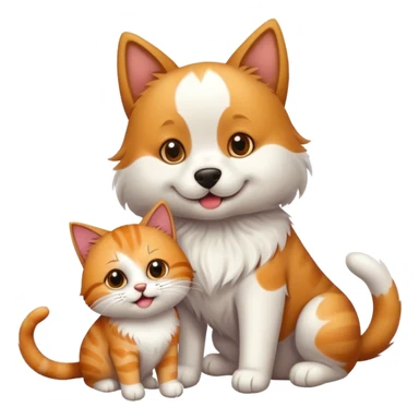 Dog and a cat playing  sticker