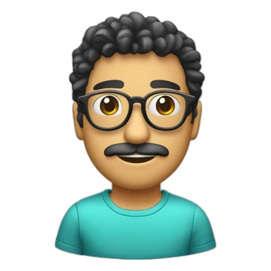 chico alto guapo pelo rizado moreno con gafas redondas y muy varonil sticker