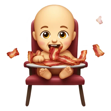 Baby eating bacon sticker