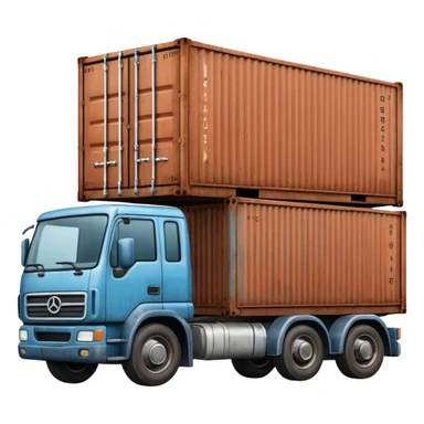 truck holding container sticker