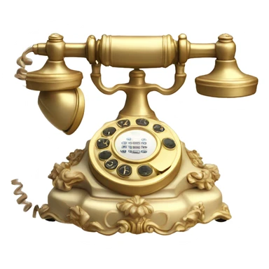 Vintage rococo Phone gold and beige  sticker