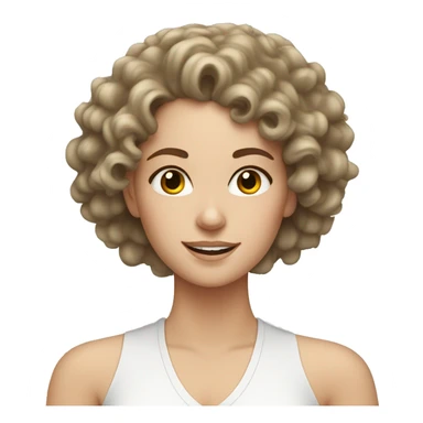 White girl with curly hair doing skincare sticker