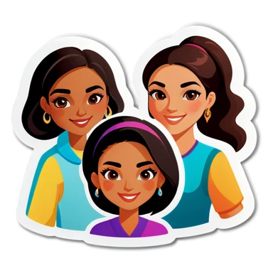A group of women from every ethnicity sticker