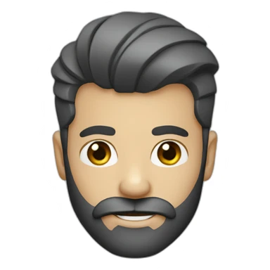 bearded man with comb over trendy hair sticker