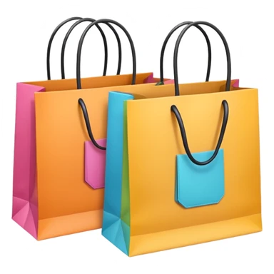 2 aesthetic shopping bag with pattern sticker