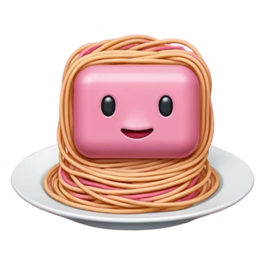 Jeff Koons style spam pink spaghetti abstract art sculpture  sticker