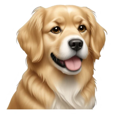 Golden retriever with shih-tzu sticker