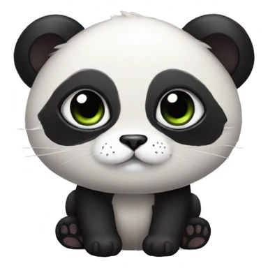 cute masked panda-cat-hybrid sticker