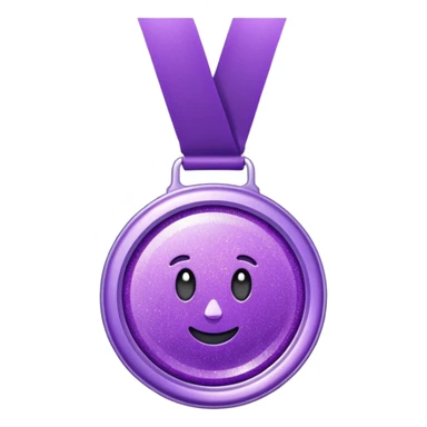 Purple Glitter medal of help sticker