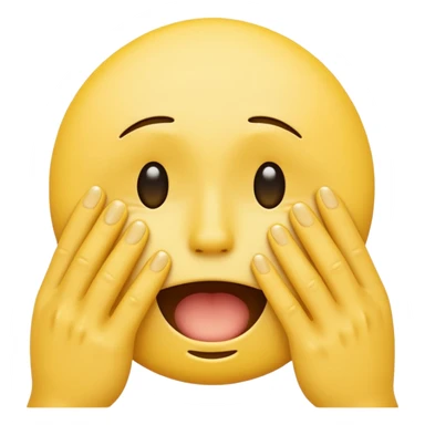 yellow smiley face crying, hands covering face sticker