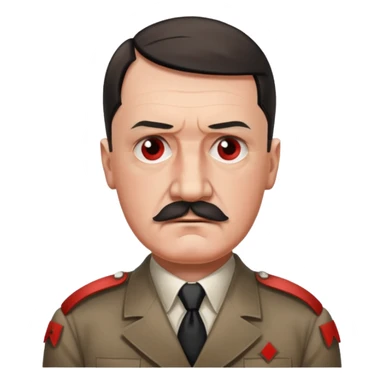 adolf hitler with a square mustache and a red band on his arm sticker