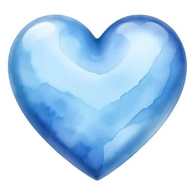 blue heart with watercolor effect sticker