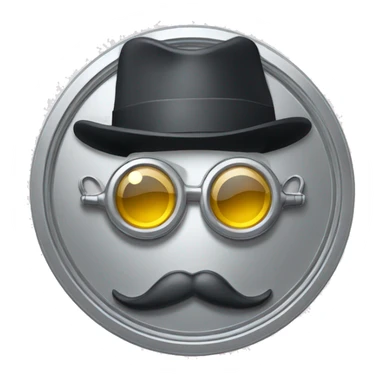 silver coin with monocle sticker