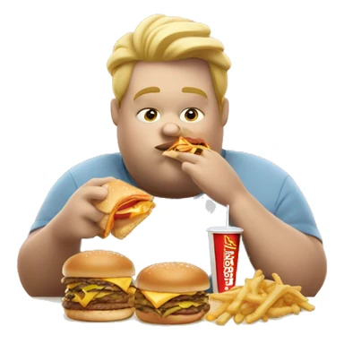 Fat blonde guy eating McDonald’s  sticker