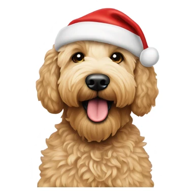 goldendoodle with Santa hat  sticker