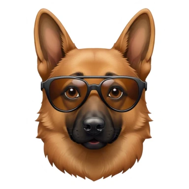 Face of German Shepherd Dog with sunglases sticker