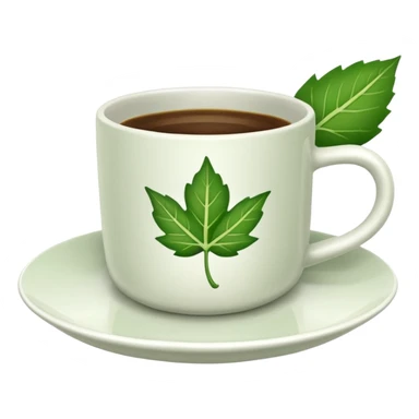 Te  - taza blanca con una hoja a un lado del plato- No dentro sticker