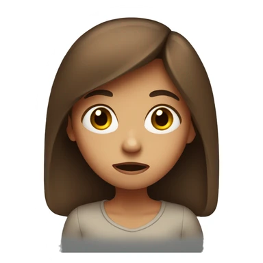 Scared Brown haired girl sticker