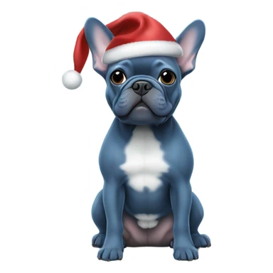 All Blue French bulldog christmas sticker