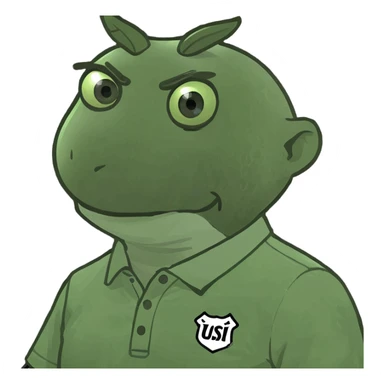 Working on iPad Pro wearing a USI golf shirt sticker