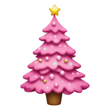 pink decorated christmas tree sticker